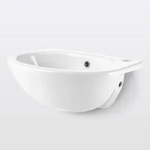 Cooke & Lewis Slimline White Counter-mounted Counter top Basin (W)49cm