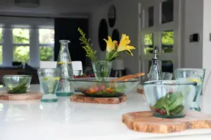 Recycled Glass Eco Vintage Clear Kitchen Dining Set of 6 Drinking Tumblers 250ml