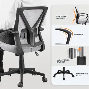 Yaheetech Ergonomic Mid-back Swivel Mesh Office Chair - Light Grey