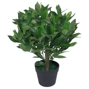 50cm Leaf Design UK Artificial Realistic Bay Laurel Topiary Ball Tree