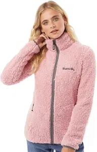 Bench Womens Edition Sherpa Fleece Jacket Pink - Size 16