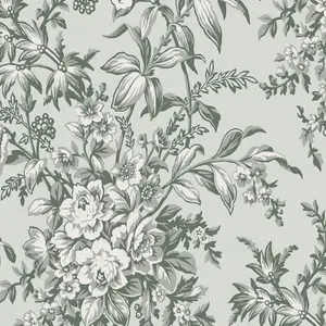 Laura Ashley Picardie Sage Floral Smooth Wallpaper