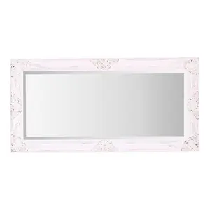 Villanova Solid Wood Flat Wall Mirror Vintage White / 90cm H x 60cm W