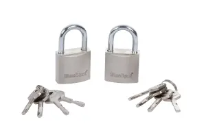 Blue Spot Tools - 2 Pce 30mm Satin Finish Keyed Alike Padlocks