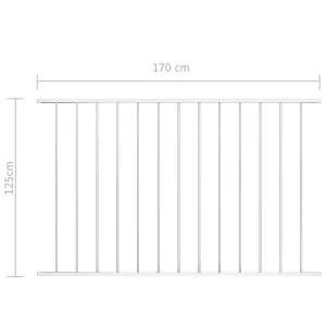 Berkfield Fence Panel Powder-coated Steel 1.7x1.25 m White