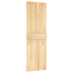 Berkfield Sliding Door with Hardware Set 70x210 cm Solid Wood Pine