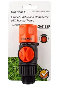 Garden Hose ALL Connectors Fittings Universal Standard Hozelock Compatible Black Quick to 3/4" BSPM Valve