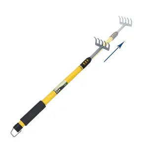 Telescopic Extendable Adjustable Handle Garden Rake 605mm to 865mm Leaves