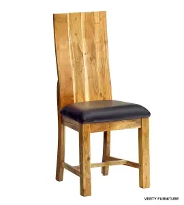 Moe Solid Acacia Wood Dining Chair (Set Of 2)