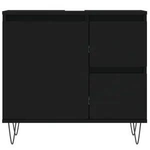 Berkfield Bathroom Cabinet Black 65x33x60 cm Engineered Wood