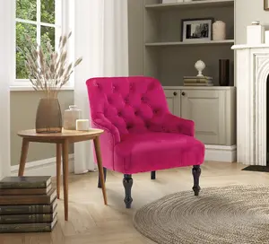 Velvet Pink Armina Accent Chair