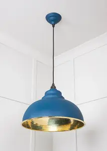 Hammered Brass Harborne Pendant in Upstream