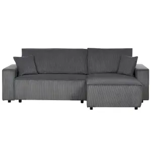 Sofa Bed ABACKA Graphite Grey Corduroy Left Hand