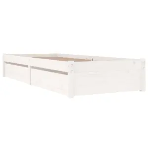 Berkfield Bed Frame with Drawers White 100x200 cm