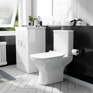 Nes Home 500mm Floorstanding Vanity Unit And Rimless Close Coupled Toilet White