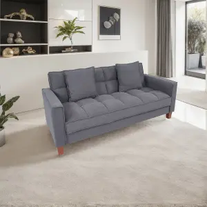 3 Seater Sofa, 177 cm Modern Fabric Upholstered Sofa Couch - Max Load 330LBS