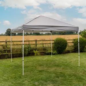 Rapid Pop Up Compact 3x3 Gazebo With Sides Light Grey