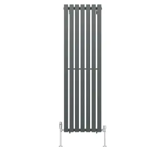 Right Radiators 1600x480 mm Vertical Single D Shape Flat Panel Designer Radiator Anthracite