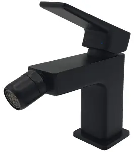 Omnires Black Bathroom Bidet Faucet Standing Rectangle Shaped Mixer Tap Single Lever Tap