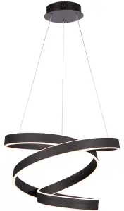 Milagro Andromeda Black LED Pendant Lamp 45W High Quality Designer Light With A Stunning Flowing Design