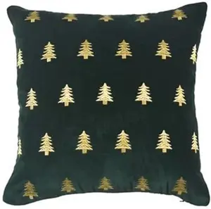 Green & Gold Christmas Tree Indoor Christmas Cushion (l)43cm X (w)43cm