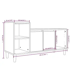 Berkfield TV Cabinet Brown Oak 100x35x55 cm Engineered Wood