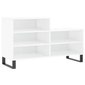 Berkfield Shoe Cabinet High Gloss White 102x36x60 cm Engineered Wood