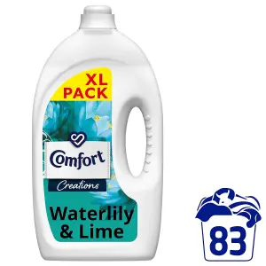 Comfort Fabric Conditioner Lasting Fragrance Waterlily & Lime 2.49L, 83W, 2 Pk