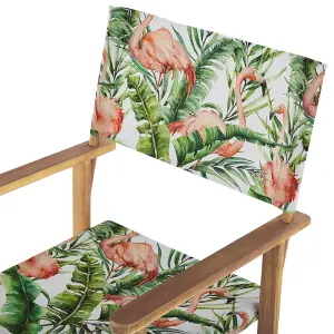 Set of 2 Garden Chairs CINE Acacia Wood Pink