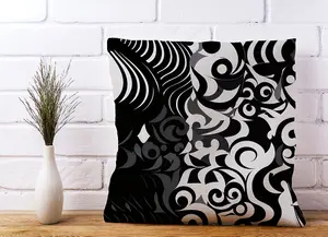 Black Grey Abstract Cushions 45cm x 45cm