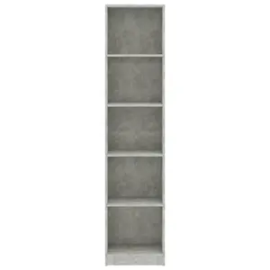 Berkfield 5-Tier Book Cabinet Concrete Grey 40x24x175 cm Engineered Wood