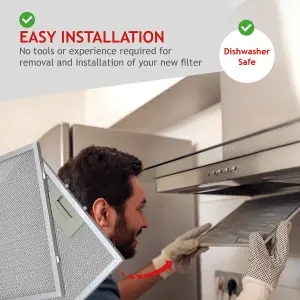 SPARES2GO Metal Mesh Filter compatible with CDA GDA Cooker Hood Extractor Vent Fan 320 x 260mm