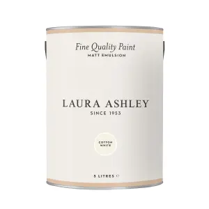 Laura Ashley Cotton White Matt Emulsion paint, 5L