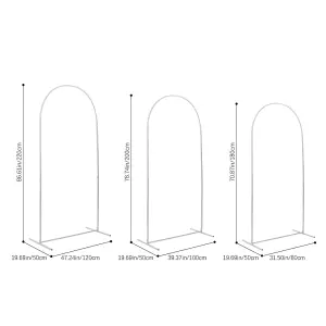 3pcs 180/200/220cm Height White Metal Arch Wedding Backdrop Stand Prop Decor