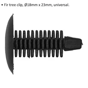 20 PACK Black Fir Tree Clips - 18mm x 23mm - Universal Vehicle Fitting