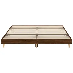 Berkfield Bed Frame Brown Oak 200x200 cm Engineered Wood