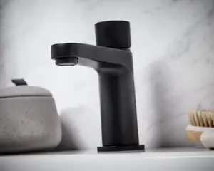 Manga Matt Black Basin Mixer Tap