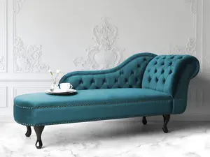 Right Hand Chaise Lounge Velvet Teal NIMES