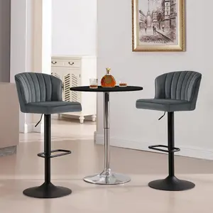 Louth Swivel Adjustable Height Stool Dark Grey