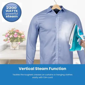 Hamilton Beach SteamMax 2200W Aqua & White Steam Iron