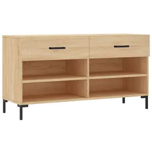 Berkfield Shoe Bench Sonoma Oak 102x35x55 cm Engineered Wood