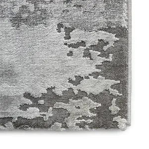 Grey Abstract Modern Easy to Clean Rug For DiningRoom Bedroom and Living Room -200cm X 290cm