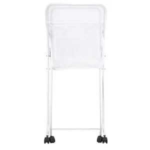 No Bend Laundry Basket on Wheels - Lightweight Foldable Washing Trolley, Holds up to 14KG, White, H87 x W56 x D46cm