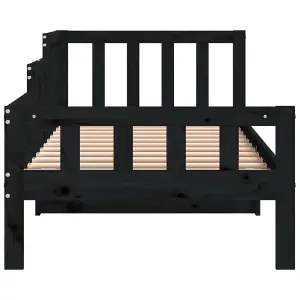 Berkfield Day Bed Black 90x190 cm Solid Wood Pine