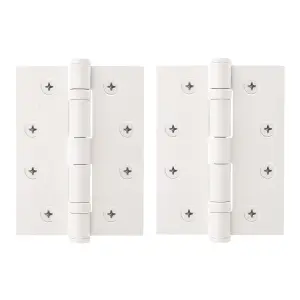 AFIT White Door Hinges - 4 Inch / 102mm  Internal Fire Door Hinges - 1 Pair