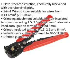 Versatile 5-in-1 Automatic Wire Stripping Tool with Crimping and Cutting Features