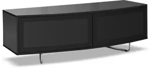 Centurion Supports Caru Gloss Black Beam-Thru Remote Friendly "D" Shape Design up to 65" TV Cabinet