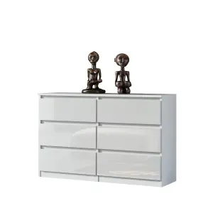 6-Drawer Chest of Drawers 120cm White - Creative Furniture