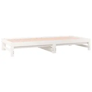 Berkfield Pull-out Day Bed White 2x(90x190) cm Solid Wood Pine