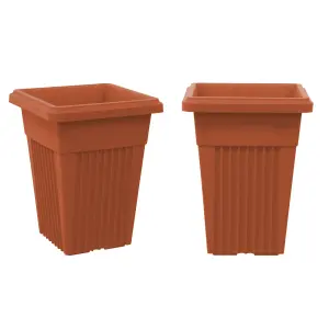 simpa 2PC Terracotta Sovereign Pillar Upright Planters 32cm Dia